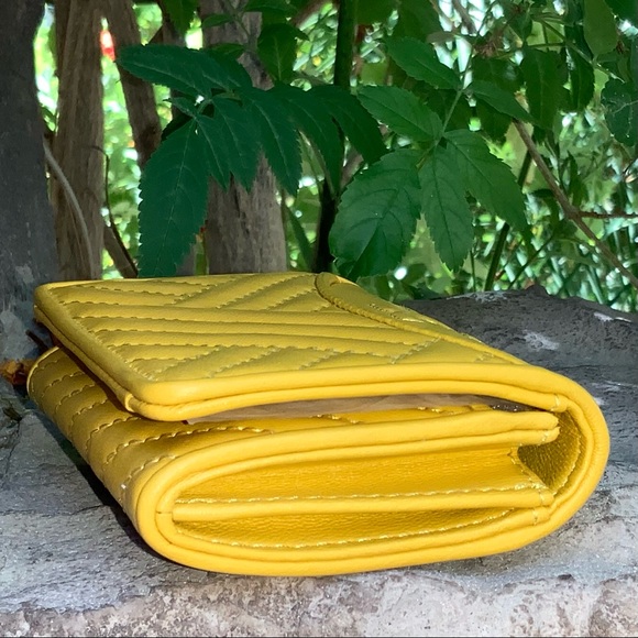 Tory Burch Yellow Leather Mini Wallet - Picture 3 of 16